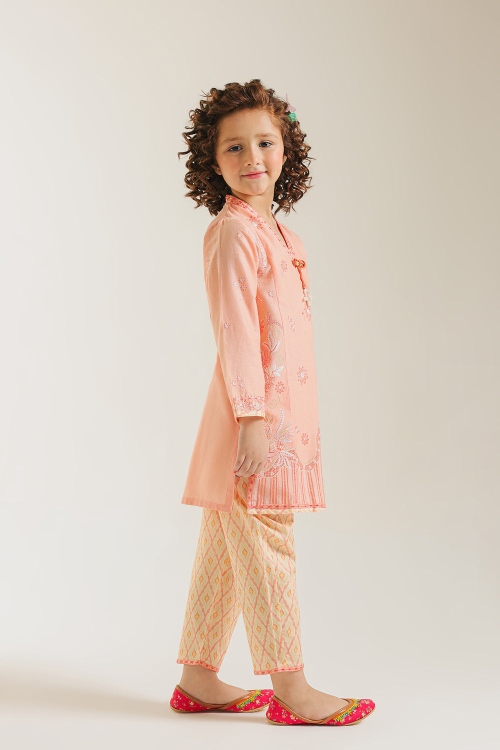 ETHNC GIRLS EMBROIDERED SUIT
