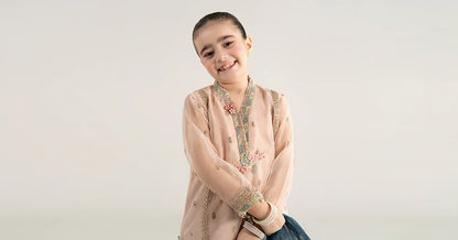 MARIAB GIRLS 3 Piece Embroidered Poly Organza Suit