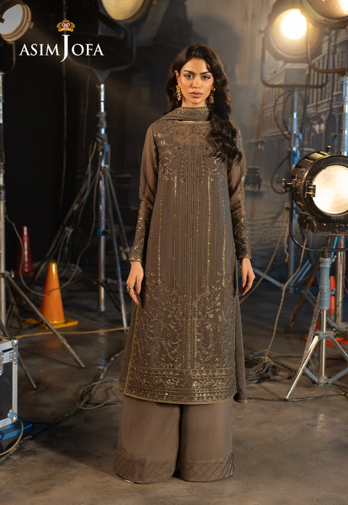 AJFO-09 EMBROIDERED CHIFFON UNSTITCHED 3 PCS