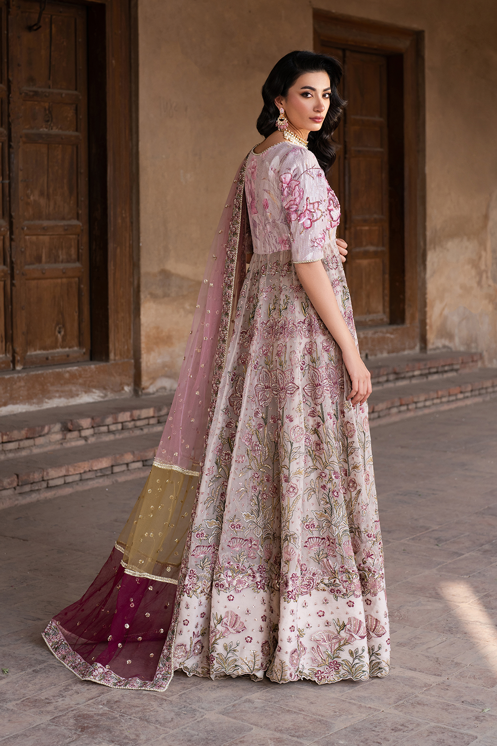 IZNIK ILC-08 EMBROIDERED PRINTED SILK