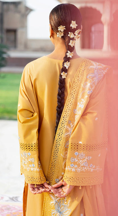 MUSTARD MIRAGE-3PC EMBROIDERED LAWN SUIT