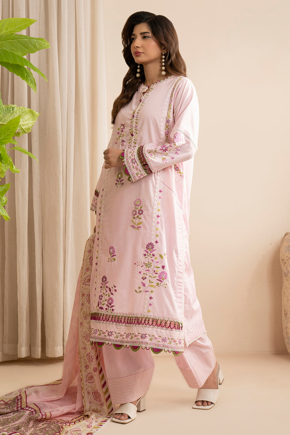Embroidered Shirt Shalwar Dupatta - 0357