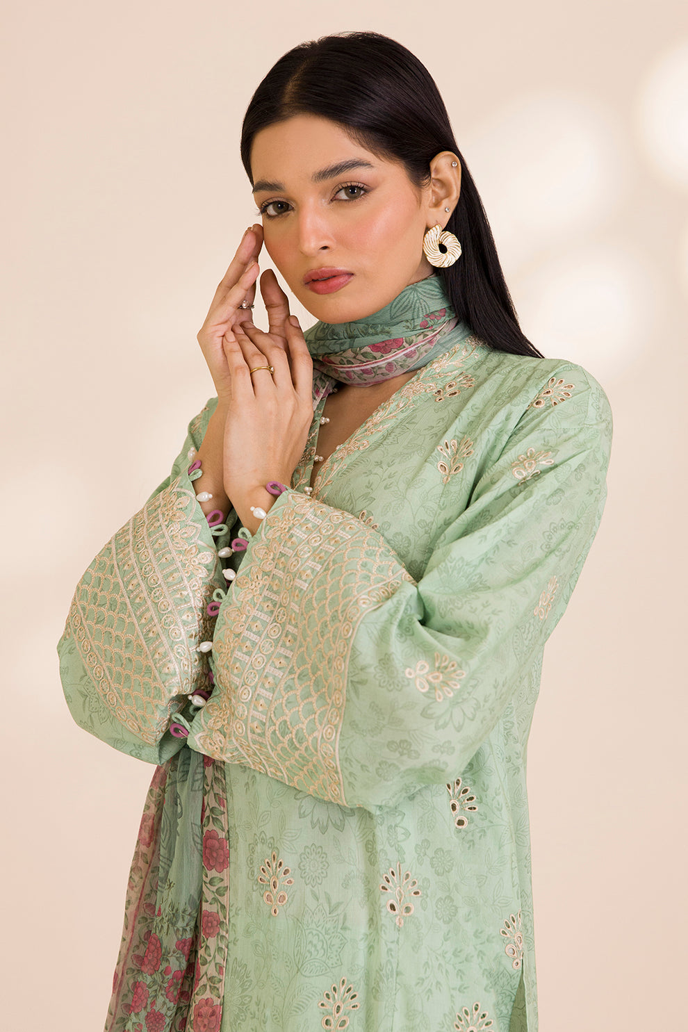 Embroidered Shirt Shalwar Dupatta - 0056