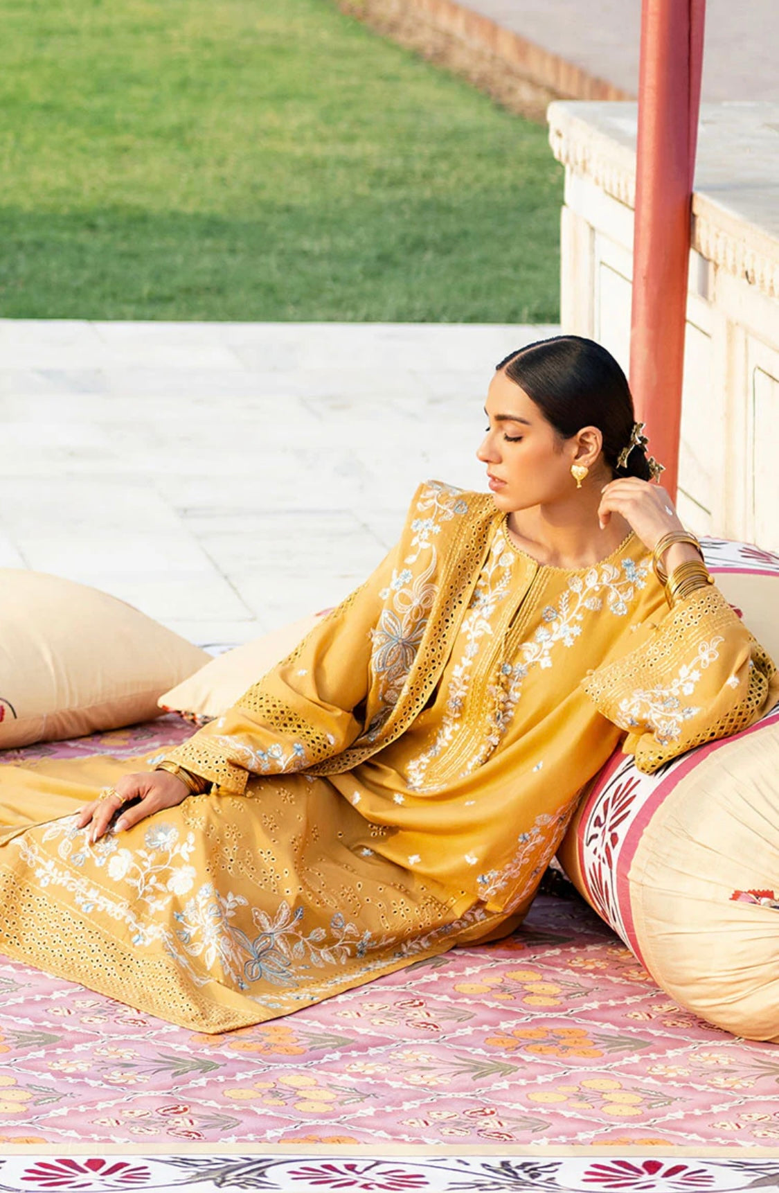 MUSTARD MIRAGE-3PC EMBROIDERED LAWN SUIT