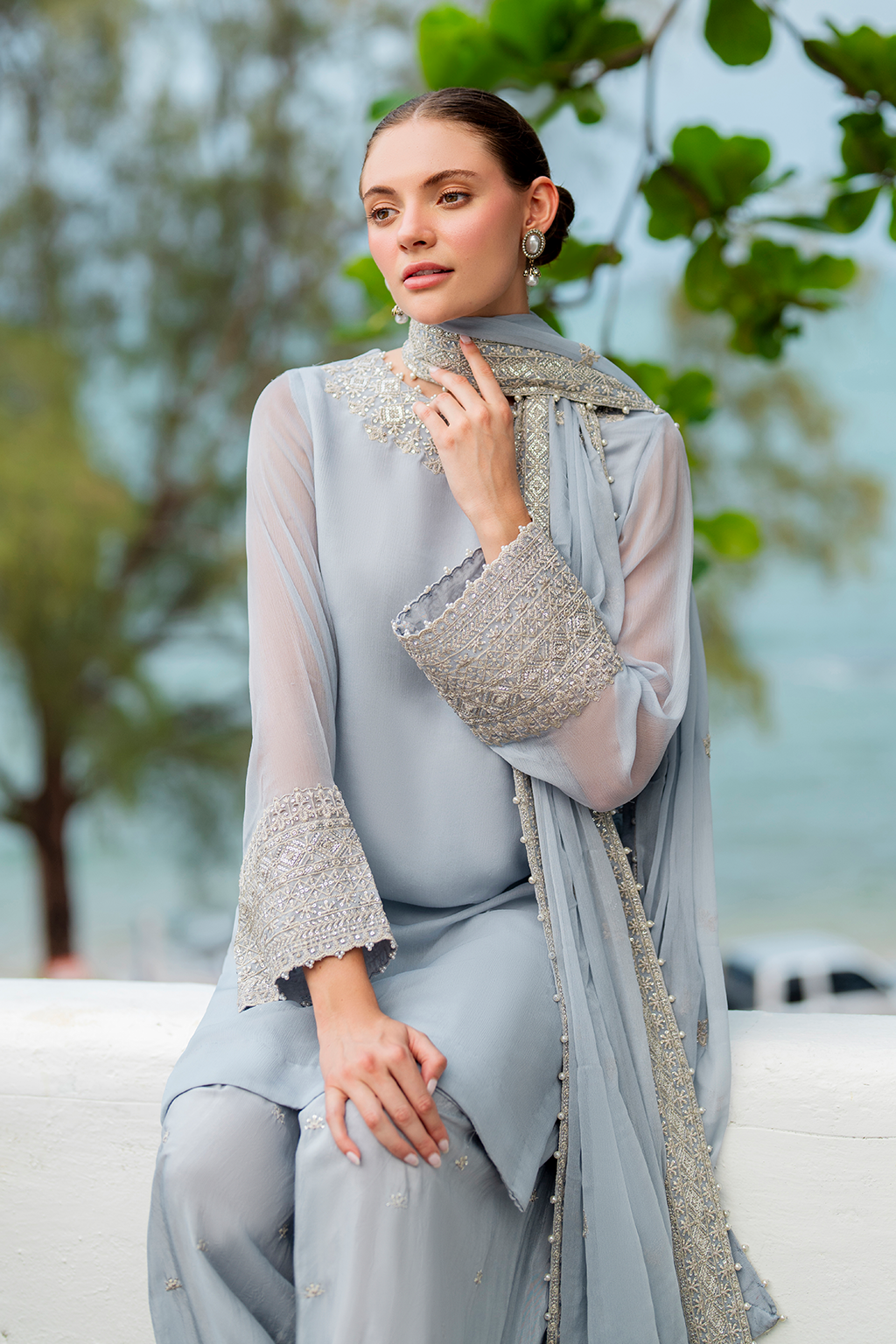 IZNIK CC-70 EMBROIDERED CHIFFON