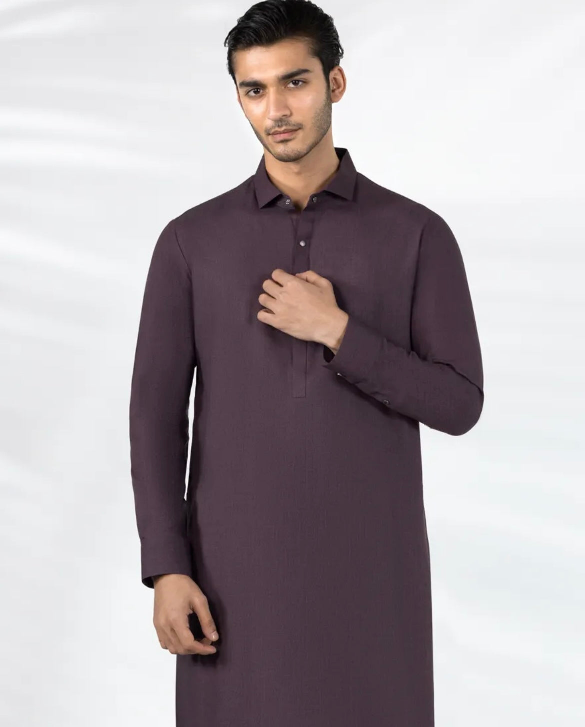 DARK PURPLE BLENDED CASUAL KAMEEZ SHALWAR
