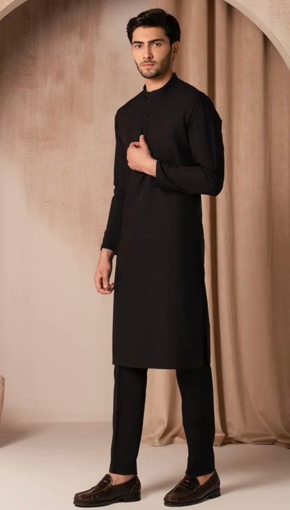BLACK BLENDED KURTA TROUSER
