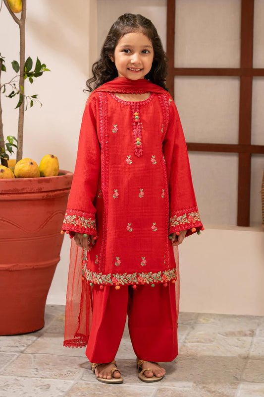 MARIAB GIRLS 3 Piece Embroidered Dobby Suit