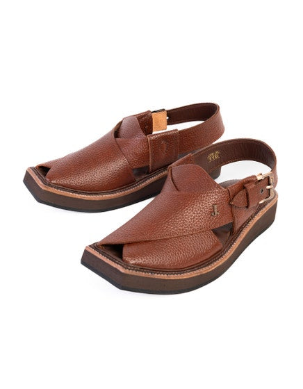 MAROON TEXTURED PESHAWARI CHAPPAL | JJFW-JPC-116-KC