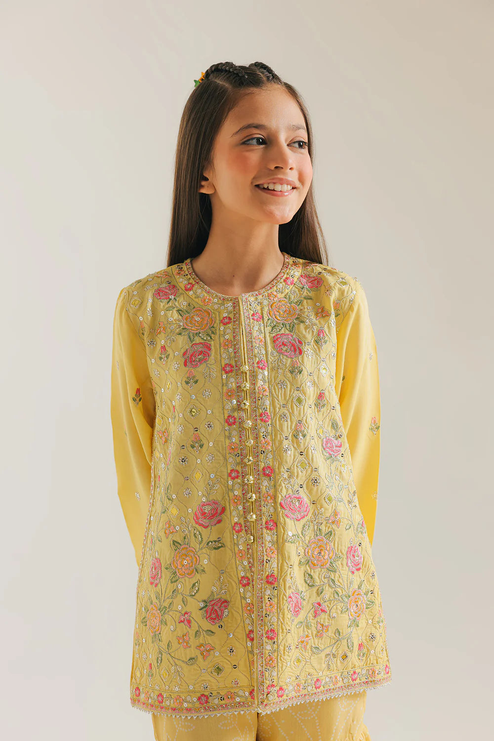 ETHNC GIRLS EMBROIDERED SUIT