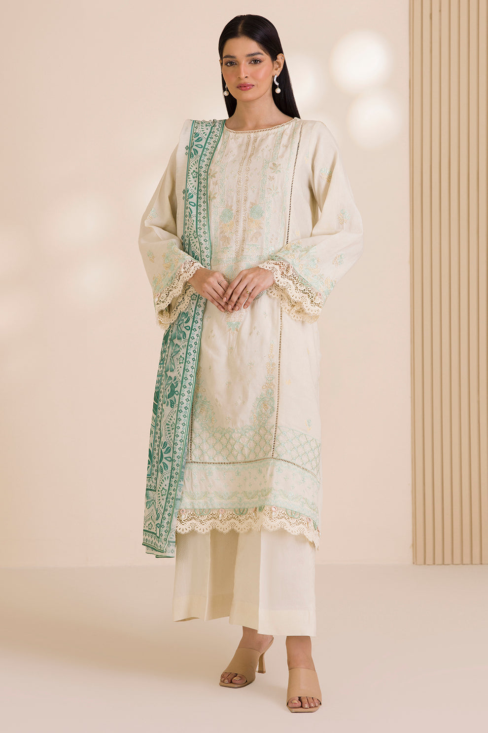 Embroidered Shirt Shalwar Dupatta - 0052