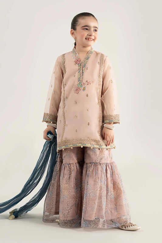 MARIAB GIRLS 3 Piece Embroidered Poly Organza Suit