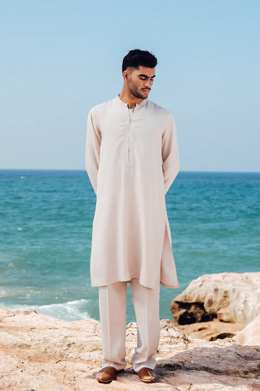 'Soft Pink' Embroidered Kurta Pajama