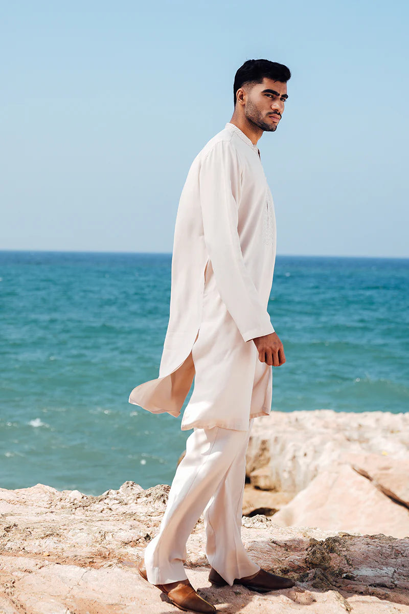 'Soft Pink' Embroidered Kurta Pajama
