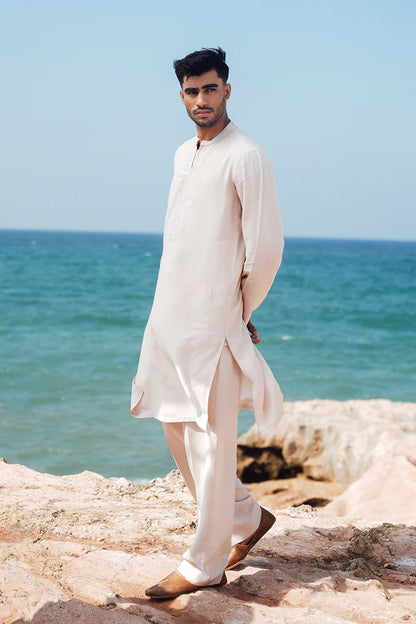 'Soft Pink' Embroidered Kurta Pajama