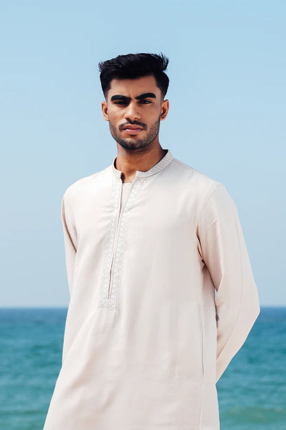'Soft Pink' Embroidered Kurta Pajama
