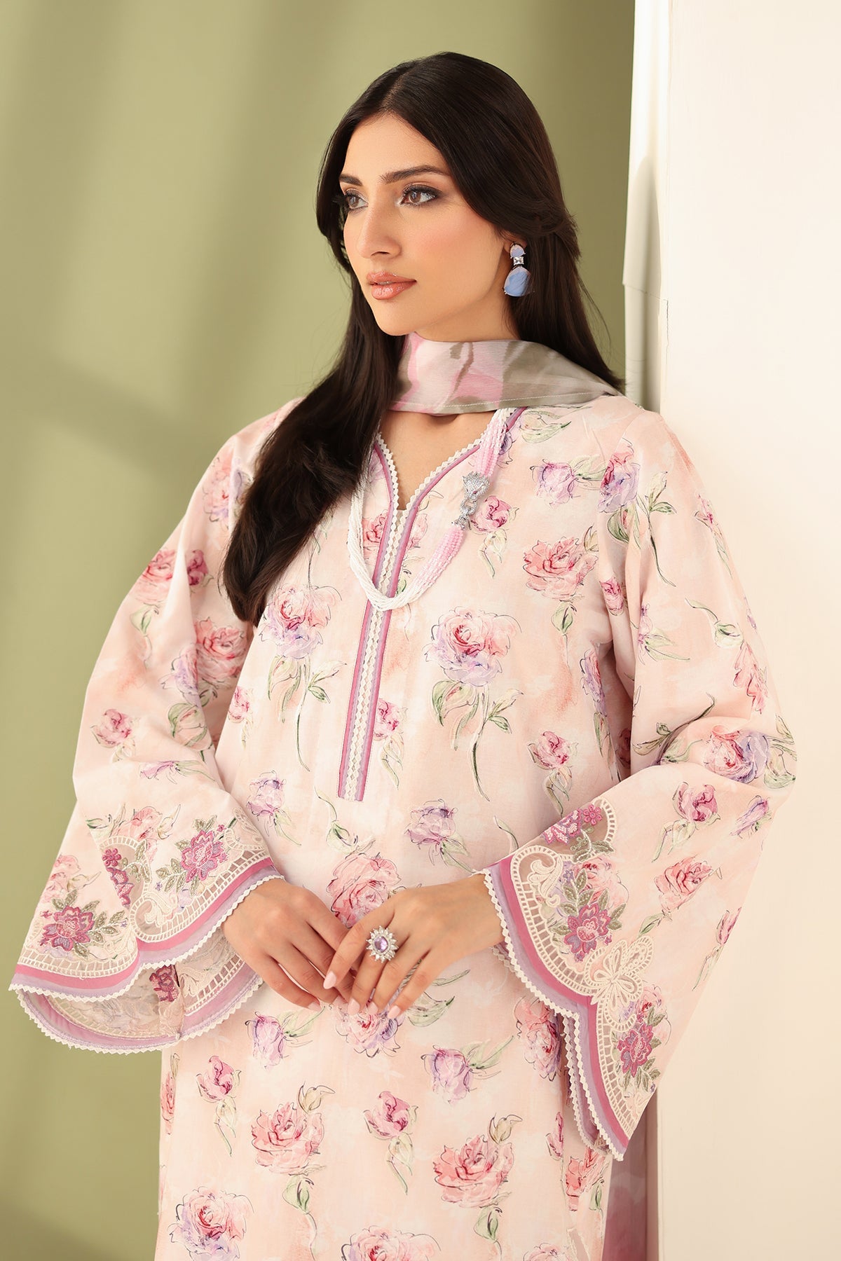 EMBROIDERED PRINTED LAWN SF-4112